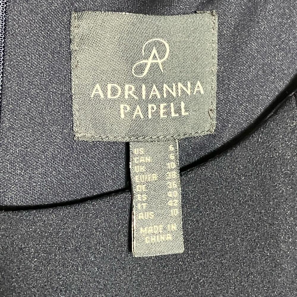 Adrianna Papell sleeveless crepe chiffon‎ gown dress navy blue comfortable New - Picture 3 of 6